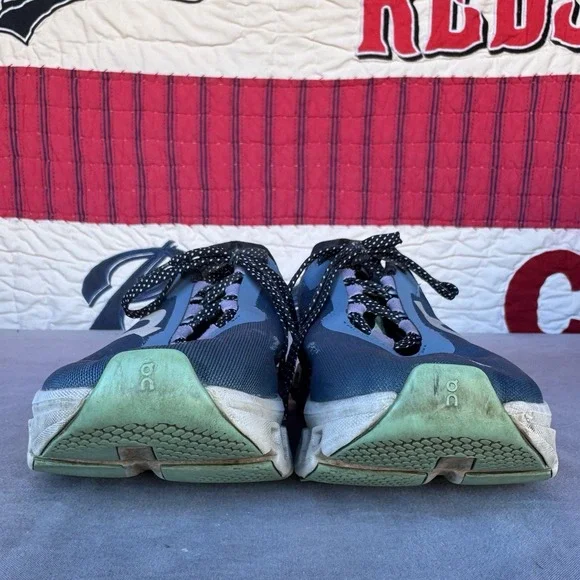 Size 9.5 - On Cloudmonster Shoes Womens Blue Green Running Sneakers Road Cushion - Picture 4 of 13